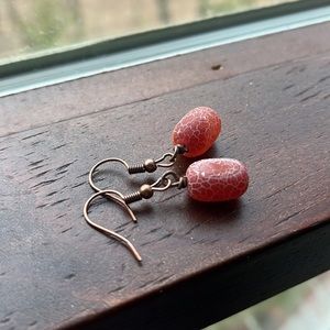 Red agate earrings